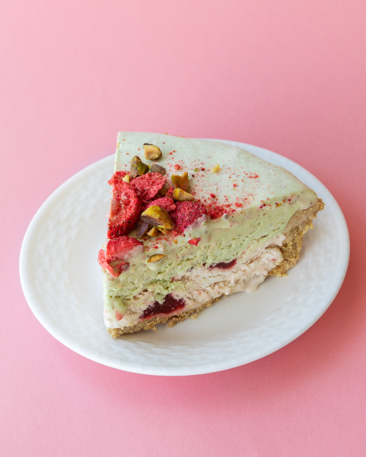 Strawberry Pistachio Icebox Pie