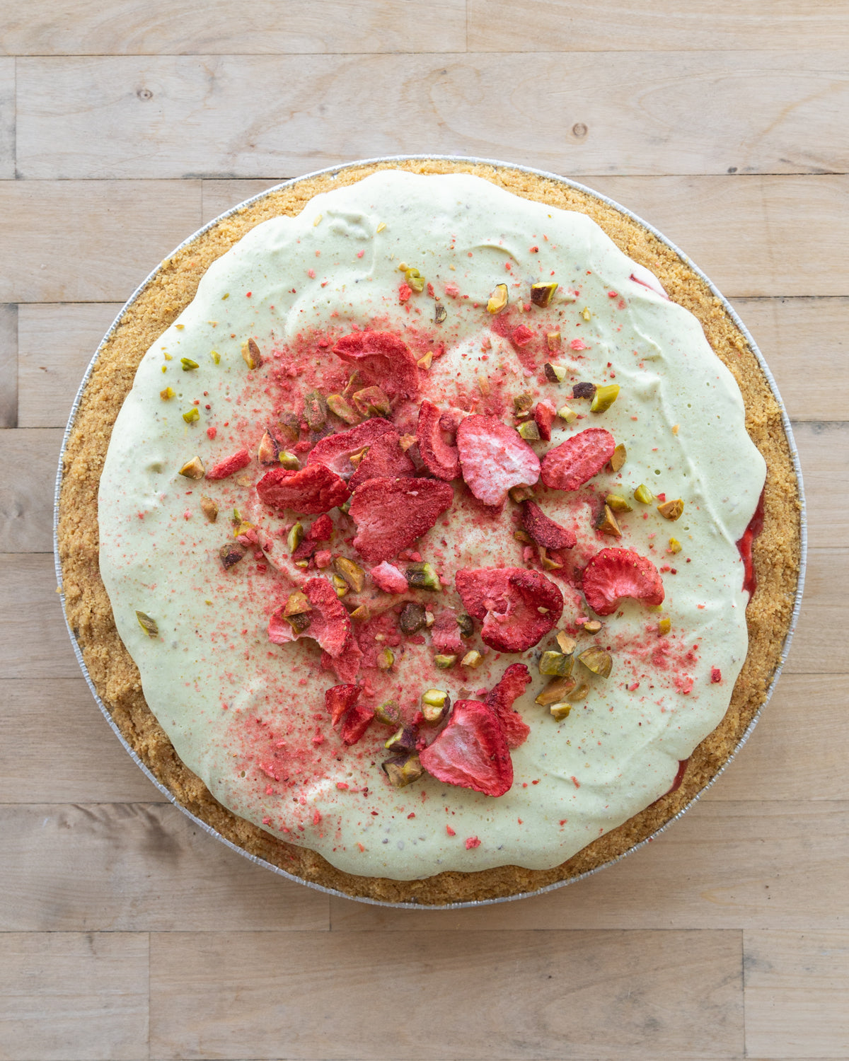 Strawberry Pistachio Icebox Pie
