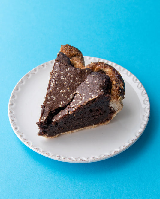 Chocolate Tahini Chess Pie